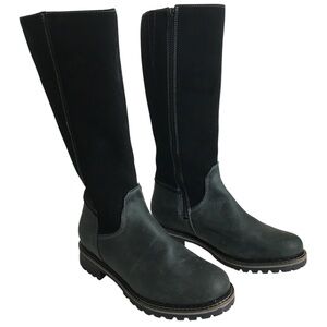 Bos & Co Hudson Wool Lined Boots Women Black Charcoal 40 / 9 US Leather Suede